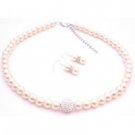 NS946  Find Cheapest Price Ivory Pearls With Diamante Ball Pendant Jewelry