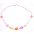 GC231  Cute Teddy Bear Beads Girls Jewelry Pink Beaded Necklace With Teddy Bear Beads