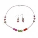 GC228  All Occassion Gift Jewelry With Star Cube Tiny Beads Necklace & Earrings Set Jewelry