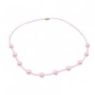 GC223  Little Girls Bright Pink Beaded Necklace Affordable Necklace
