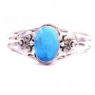 BR126  Silver Bracelet Gift For Your Beloved Mother Turquiose Stone Engraved