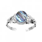 BR124  Artisans Silver Work Abalone Shell Engraved Faschinates You Bracelet