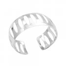 BR118  Glamorous Elaborate Sterling Silver Solid Cuff Bracelet Pattern Style