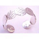 BR116  Silver Hammered Cuff Bracelet Dress Up Your Wrist w/ Twisted Drilled