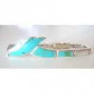BR023  Inlay Shell 3 Colors Genuine Sterling Silver 92.5 Bracelet