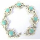 BR084  Sterling Silver 925 Turquoise Bracelet Genuine Sterling Silver Bracelet