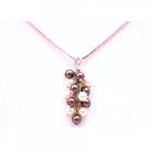 N910  Make it A Birthday To Remember Grape Bunch Brown Ivory Pearls Necklace