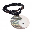 N903  Ethnic Vintage Shiva Eye Shell Pendant Necklace