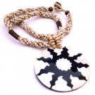 N370  Beautiful Necklace Black Beaded Self Designed Shell Pendant Shell Jewelry
