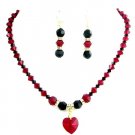 BRD147  Shop Romantic Jewelry Hottest Item Swarovski Siam Red & Jet Crystals