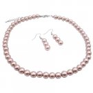UNS050  Wedding Champagne Pearls Necklace Set Beautiful Pearls NOT PLASTIC