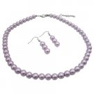 UNS016  Pearls Bead Jewelry Set Purple Lavender Beautiful color Necklace Set