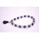 TB054  Black Baroque Bracelet Shadow & Jet Swarovski Crystals Gift Bracelet