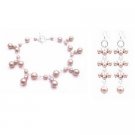 TB026  Match Your Jewelry Champagne Bracelet Earrings Bridemaids Pearls Set
