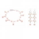 TB022  Ivory Wedding Bracelet & Earrings For Bridemaids Pearls Bracelet Set