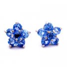 D207  Birthday Gift Return Earrings Blue Flower Stud Earrings