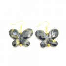 D206  Cheap Holiday Gifts Earrings Black Butterfly Gold Hook Earrings