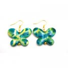D204  Gift Giving For Club Members In Butterfly In Blue Yellow Hook Earrings