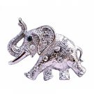 B199  Silver Elephant Jewelry Trunk Lift Elephant Brooch Silver Elephant Brooch