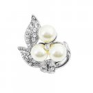 B398  Reasonable Price Brooch Sparkling Leaves & Flower Fabulous Brooch