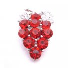 B407  Dress Brooch Siam Red Crystals Brooch
