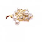 B426  Pearls Brooch Bouquet Gold Framed Gift Bouquet Brooch