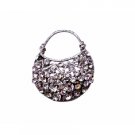 B105  Cubic Zircon Purse Brooch Very Cute Brooches Silver Casting Pin Brooch
