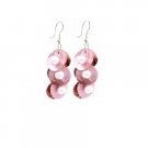 UER408  Shell Jewelry Mop Shell Danling Pink Shell & Pearls Earrings