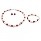 NS886  Thrill Pearls Color Burnt Brown Champagne Gold Customize Your Jewelry