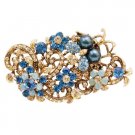 B561  Exquisite Marvelous Brooch Indicolite Jonquil Crystals Bouquet Brooch