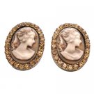 ERC664  Valueable Gift For Your Mother Vintage Cameo Jewelry W/ Crystals