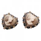 ERC660  Looking For Fine Cameo Earrings For Your Mother Sparkling Crystals Cameo Earrings