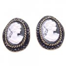 ERC666  Fine Designs of the Highest Quality Cameo Jewelry With Jet Crystals Embedded