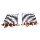 HA588  Pageants Hair Accessory Hair Stunning Stylish Crystals Bow Hair Comb