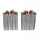 HA591  Fascinate Crystals Butterfly Hair Comb Hair Accessories Jewelry