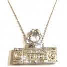 HH269  Silver Hip Hop Boom Box Pendant With Head Set Pendant Necklace