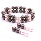 TB034  Brown Swarovski Pearls Wedding Bridal Bridemaids Bracelet & Earrings
