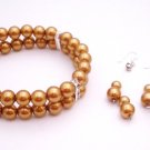 TB035  Double Stranded Bracelet Bridemaids Gold Dress Match Fashion Jewelry