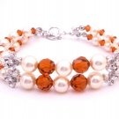 TB036  Wife Girl Friend Mother Stylish Swarovski Pearls & Crystals Bracelet