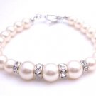 TB043  New Arrival Fashion Jewelry In Genuine Swarovski Ivory Pearls Bracelet