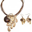 NS996  Creative Jewelry In Brass With Brown Stone Embedded Party Wear Jewelry