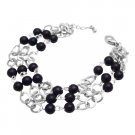 TB694  Black Pearls Cubic Zircon Stud Bracelet Three Stranded Bracelet Fashionable Bracelet