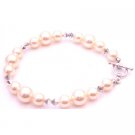 TB081  Best Gift For Bridemaids Ivory Pearl Comet Crystals Swarovski Bracelet