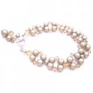 TB094  Handcrafted Customize Jewelry Platinium Champagne Colorado Crystals