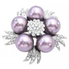 B569  Pearls Brooch Cake Dress Match Your Dress W/ Mauve Brooch