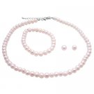 BRD157  Personalized Flower Girl Jewelry Gifts Finest Freshwater Pearls Complete Set