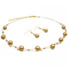 BRD191  Jewelry That Make Your Wedding In Gold Pearls Ivory Colorado Crystals