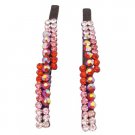HA601  Gift Your Friend Pink Red Crystals Hair Pin