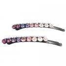 HA604  Beautiful Sparkling Amethyst Shade Rhinestones Hair Pin