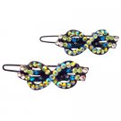 HA610  Bow Shape Hair Barrette Peridot Hair Clip
